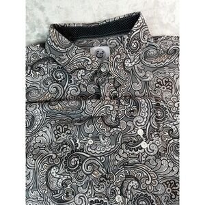Kilburne Finch Shirt Mens 4XLT Gray Paisley Long Sleeve Button‎ Front Casual